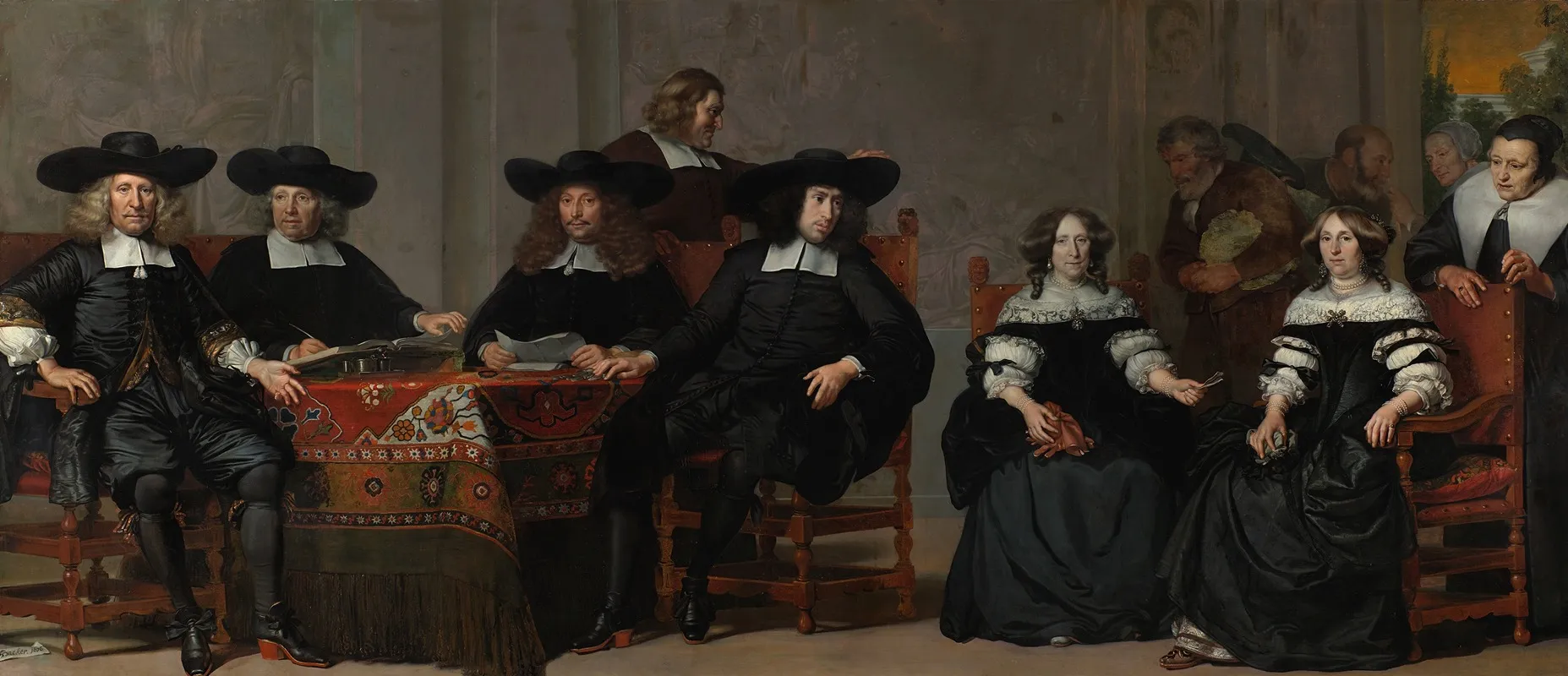 De Regenten En Regentessen Van Het Oude Mannen En Vrouwengasthuis Wall Art by Adriaen Backer - High-Resolution Digital Print