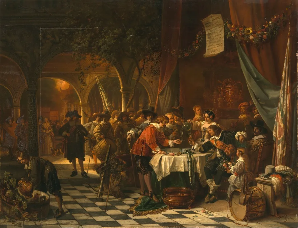 De Schutterskoning Wall Art by Jean Auguste Henri Leijs - High-Resolution Digital Print