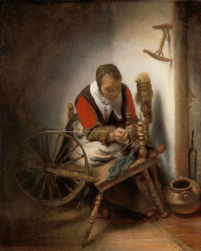 De Spinster Wall Art by Nicolaes Maes - High-Resolution Digital Print