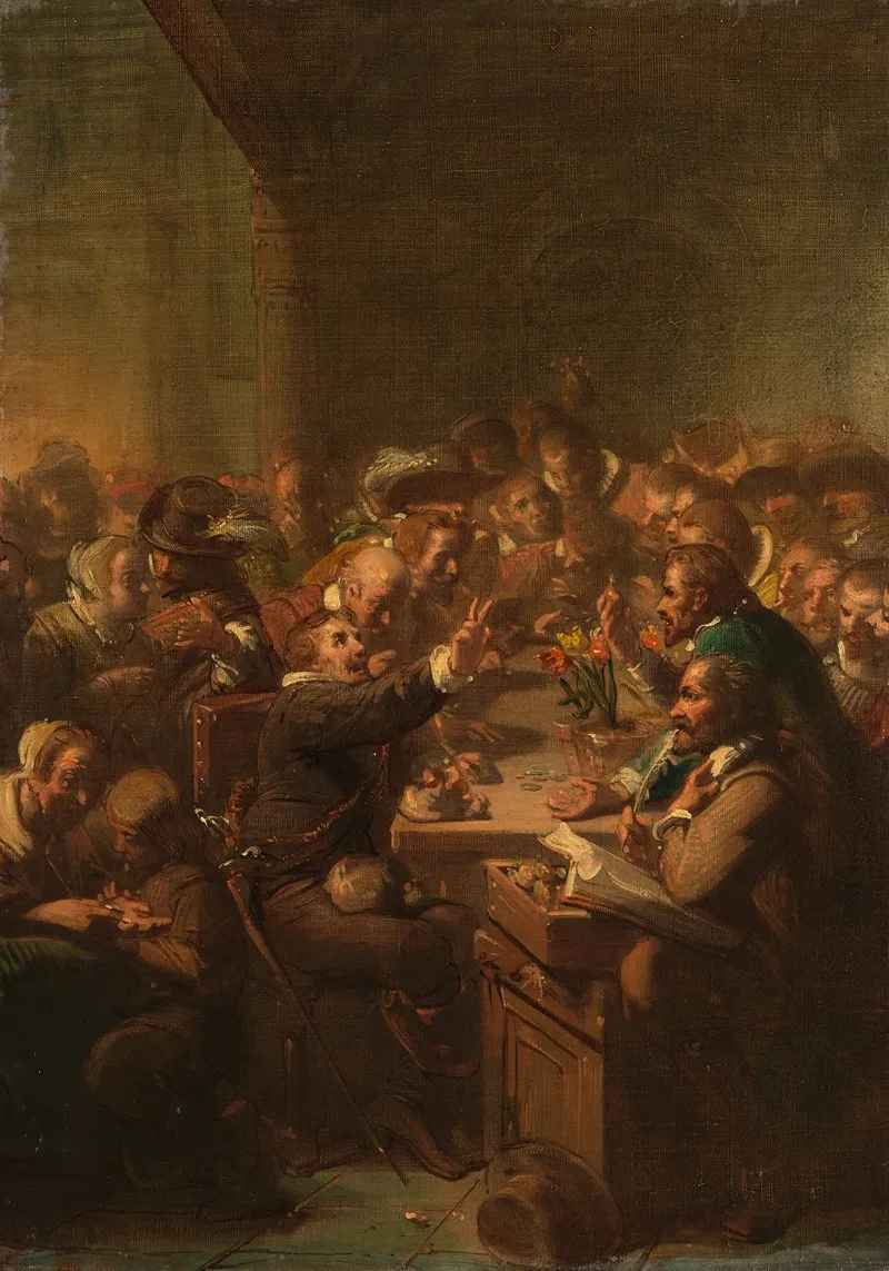 De Tulpenwindhandel Anno 1637 Wall Art by Johannes Hinderikus Egenberger - High-Resolution Digital Print