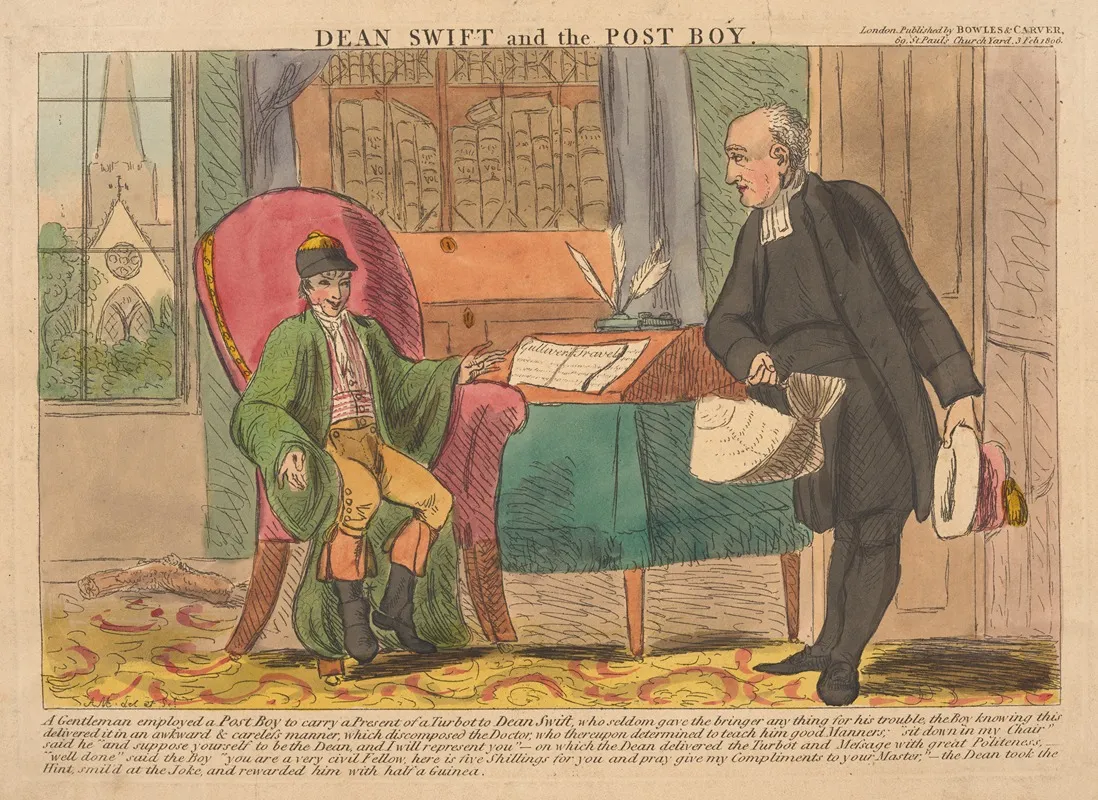 Dean Swift And The Post Boy Wall Art by Alfred Mills - High-Resolution Digital Print
