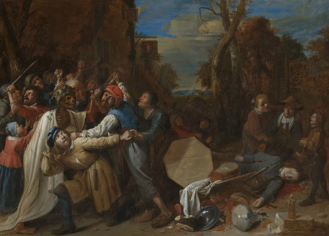 Death Is Fierce And Quick Wall Art by Joos van Craesbeeck - High-Resolution Digital Print