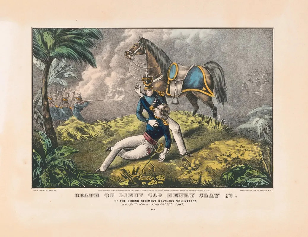 Death Of Lieut Col Henry Clay Jr Of The Second Regiment Kentucky Volunteers At The Battle Of Buena Vista Febr 23d 1847
