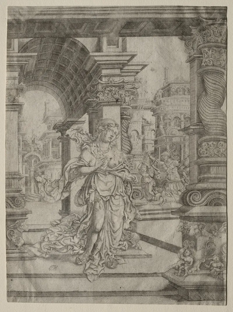 Death Of Lucretia 2 Wall Art by Frans Crabbe van Esplegem - High-Resolution Digital Print