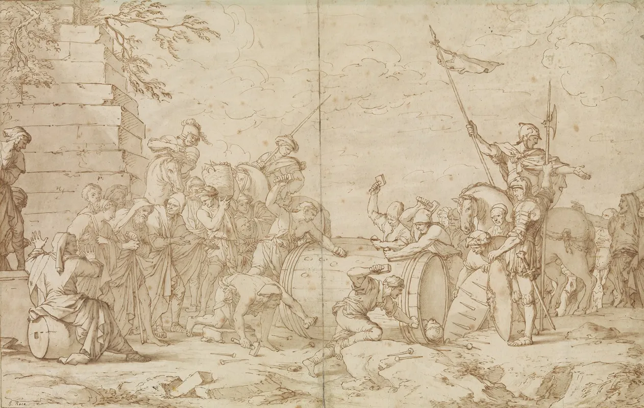 Death Of Regulus Wall Art by Follower of Salvator Rosa - High-Resolution Digital Print