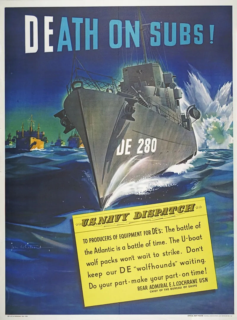 Death On Subs U S Navy Dispatch Wall Art by Jon Whitcomb - High-Resolution Digital Print
