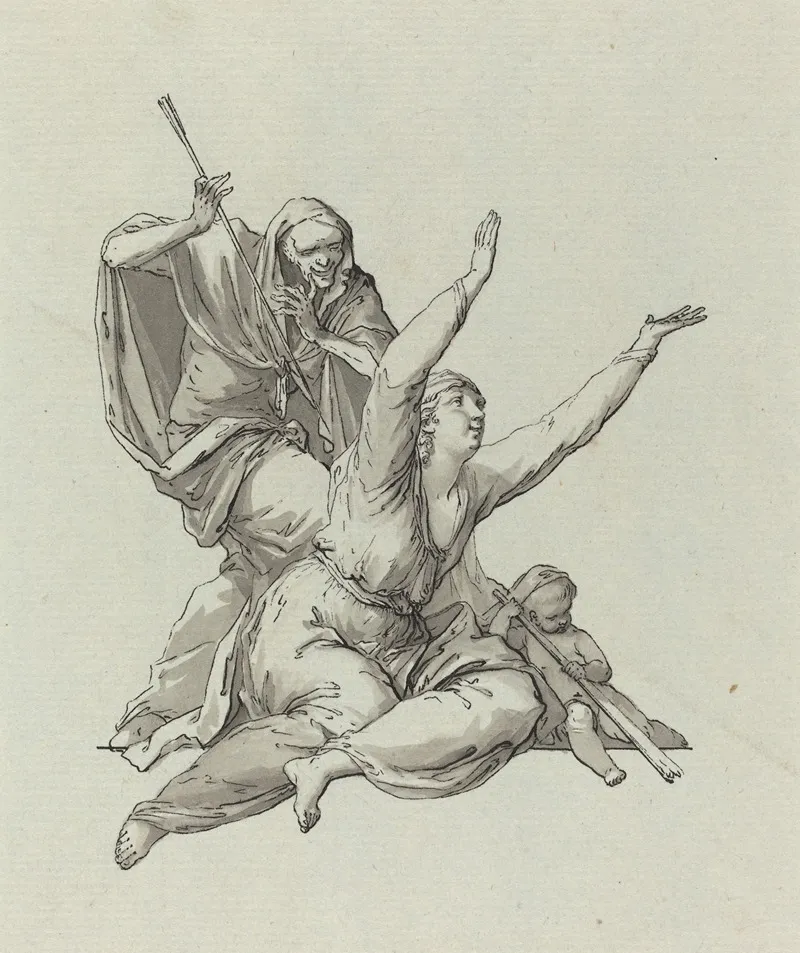 Death Stalking A Woman Wall Art by Carl Gotthard Langhans - High-Resolution Digital Print