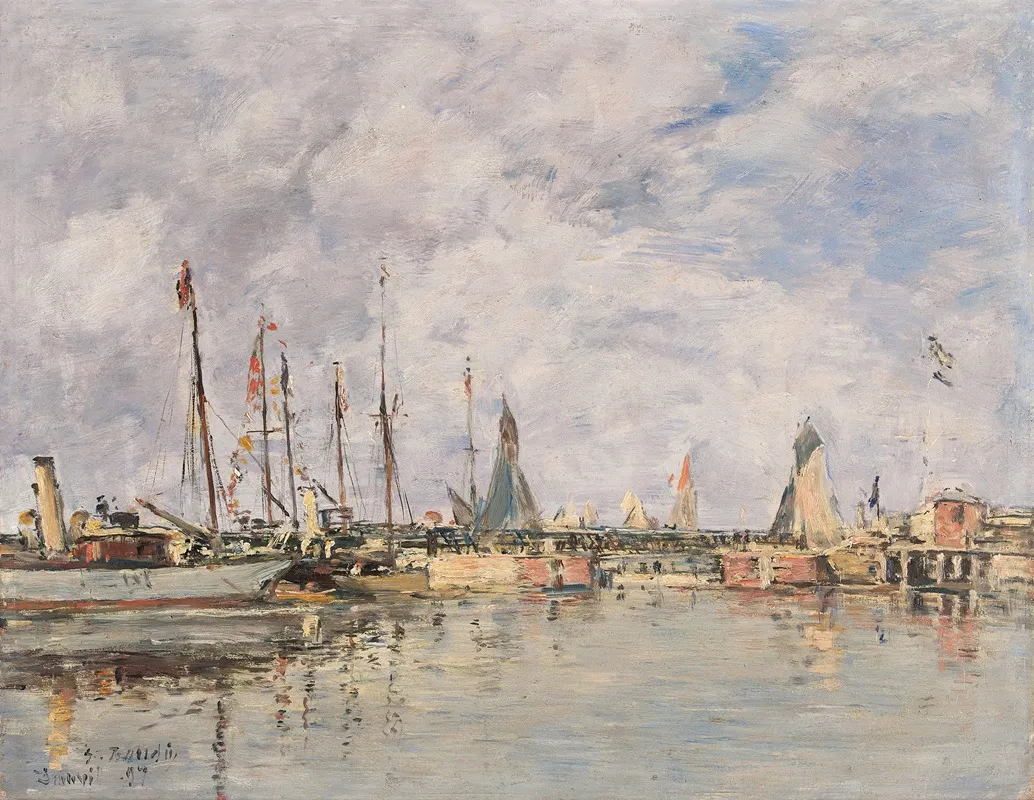 Deauville Le Bassin 2 Wall Art by Eugène Boudin - High-Resolution Digital Print