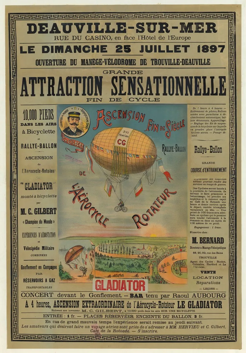 Deauville Sur Mer Attraction Sensationnelle Ascension Fin De Siecle Rallye Ballon Laerocycle Rotateur Gladiator