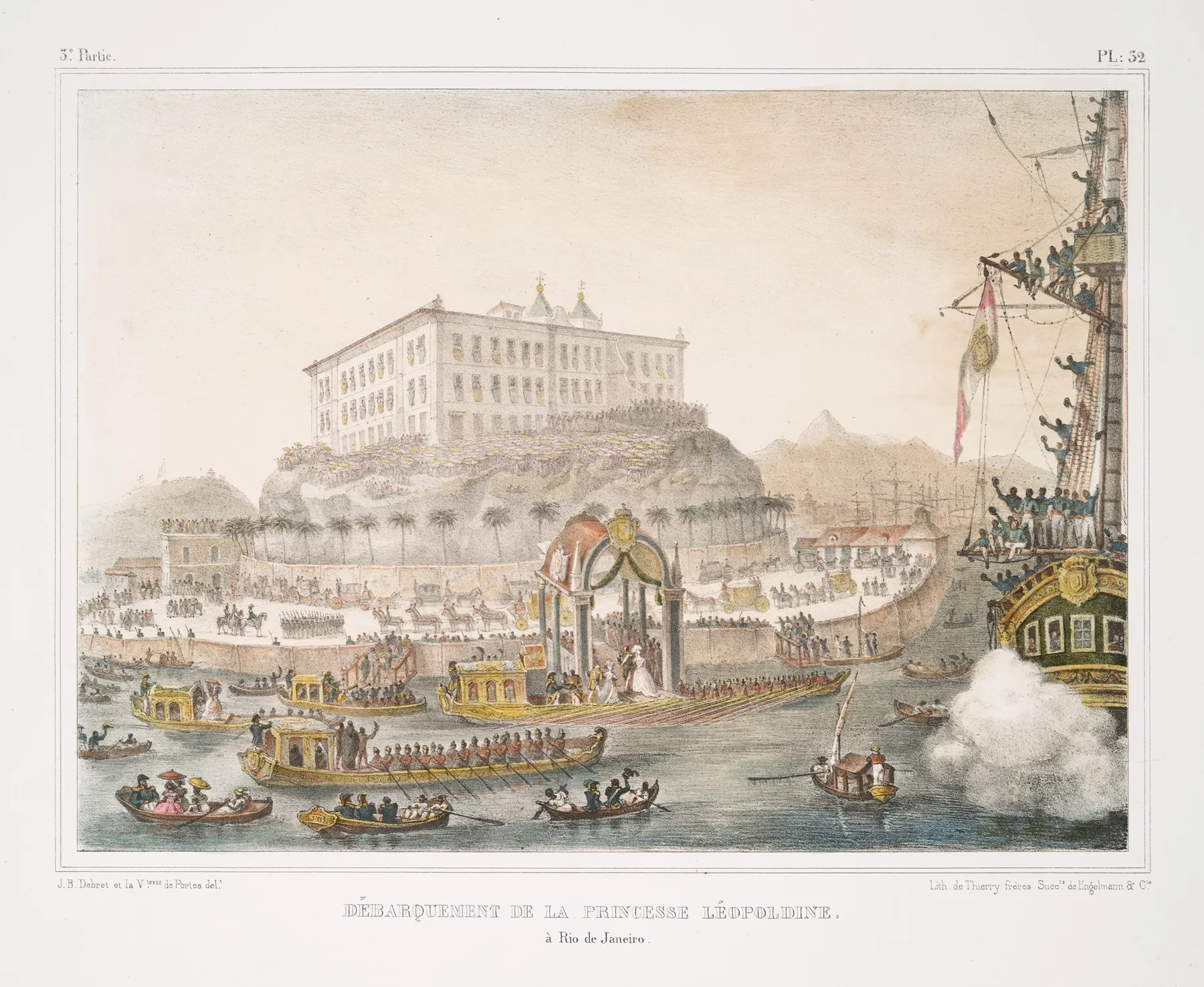 Debarquement De La Princesse Leopoldine A Rio De Janeiro