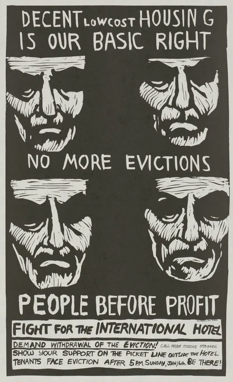 Decent Low Cost Housing Is Our Basic Right No More Evictions People Before Profit Fight For The International Hotel Wall Art by Rachael Romero - High-Resolution Digital Print