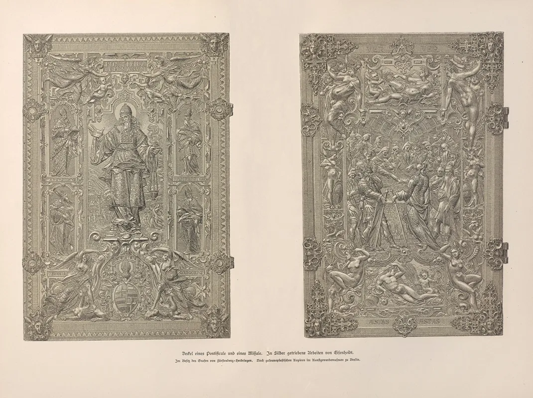 Deckel Eines Pontificale Und Eines Missale In Silber Getriebene Arbeiten Von Eisenhoidt Wall Art by Jakob von Falke - High-Resolution Digital Print