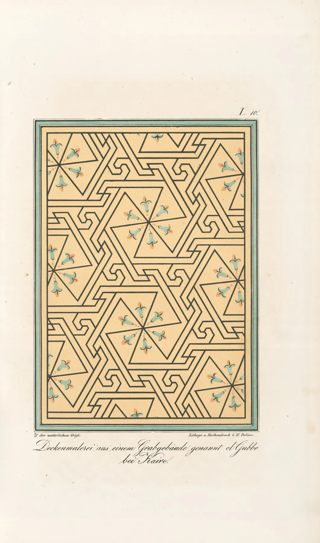 Deckenmalerei Aus Einem Grabgebaude Genannt El Gubbe Bei Kairo Wall Art by Friedrich Maximilian Hessemer - High-Resolution Digital Print