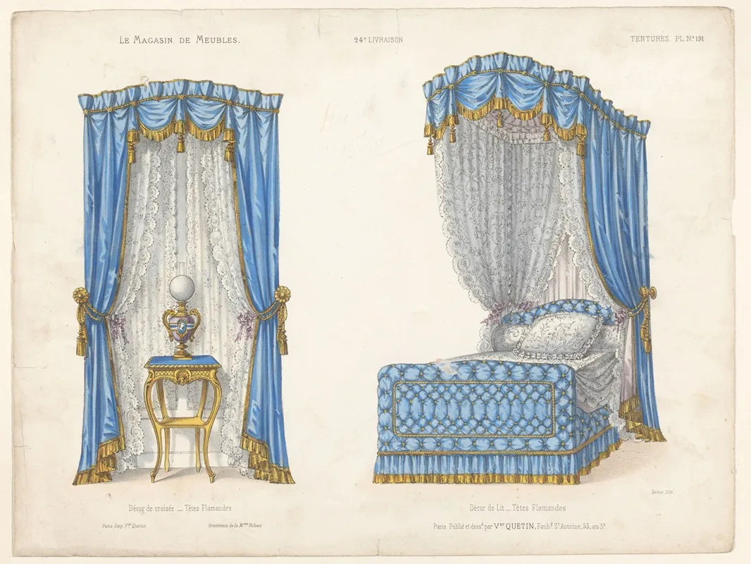 Decor De Croisee Tetes Flamandes Decor De Lit Tetes Wall Art by Victor Léon Michel Quétin - High-Resolution Digital Print