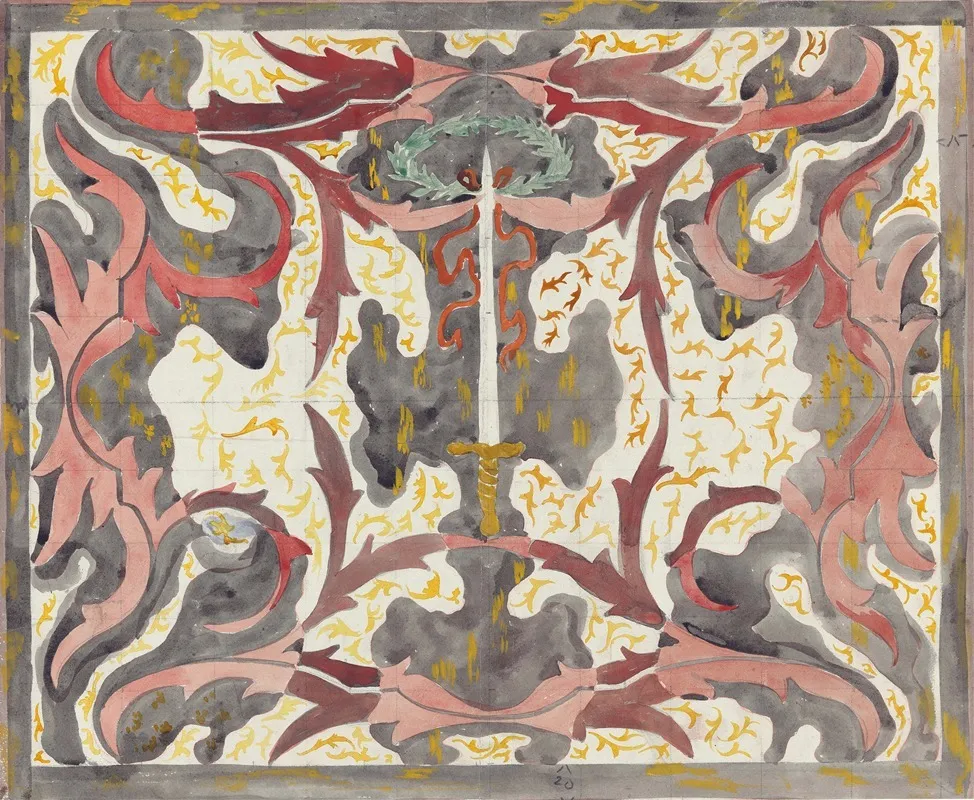 Decoratief Ontwerp Met Opstaande Degen