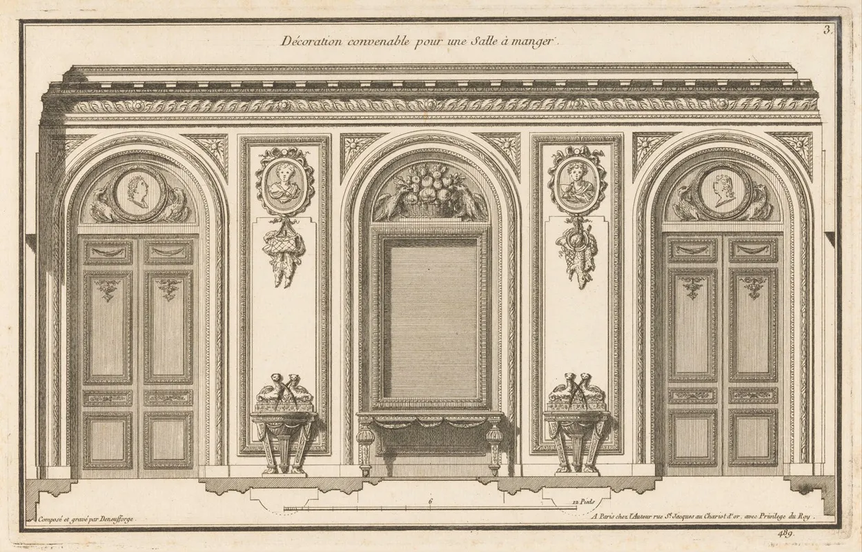 Decoration Convenable Pour Une Salle A Manger Wall Art by Jean François de Neufforge - High-Resolution Digital Print