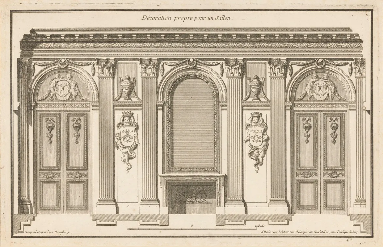 Decoration Propre Pour Un Sallon Wall Art by Jean François de Neufforge - High-Resolution Digital Print