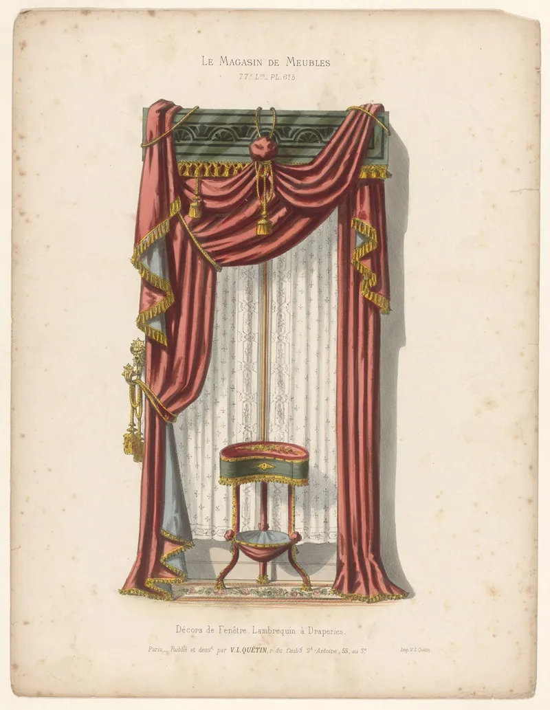 Decors De Fenetre Lambrequin A Draperies Wall Art by Victor Léon Michel Quétin - High-Resolution Digital Print