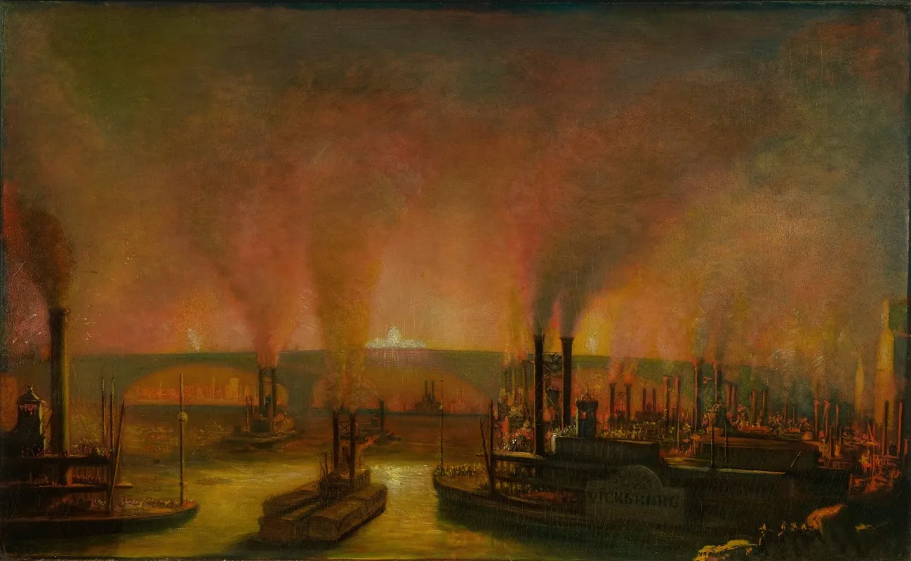 Dedication Of Eads Bridge St Louis County July 4 1874 Wall Art by William James Hinchey - High-Resolution Digital Print