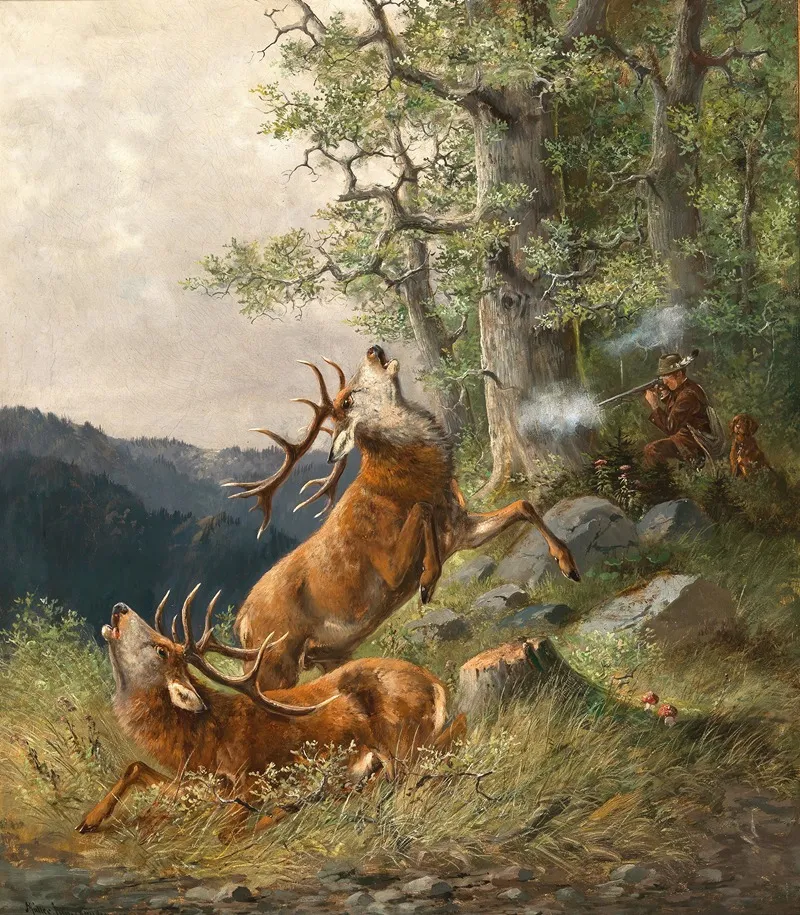 Deer Hunting Wall Art by Moritz Müller II - High-Resolution Digital Print