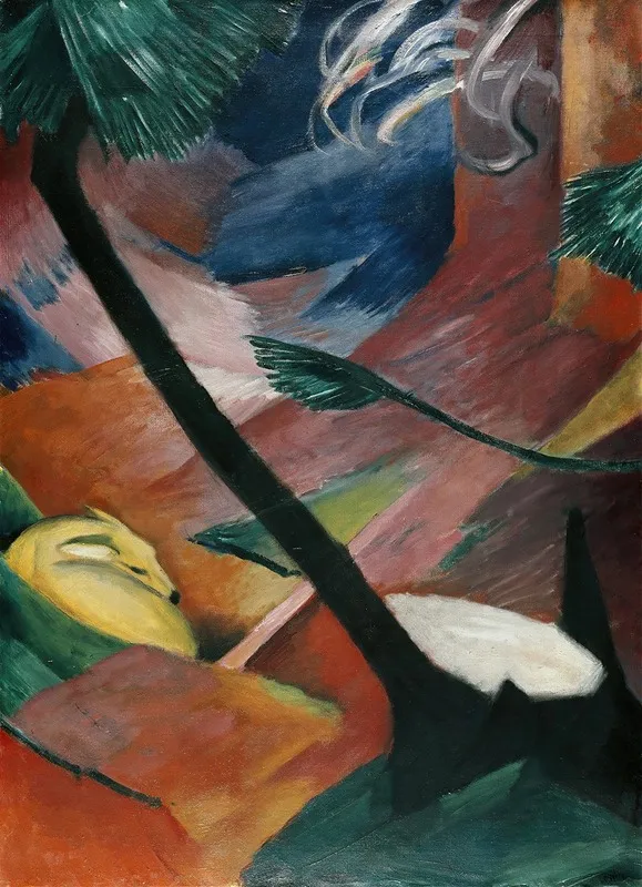 Deer In The Forest Ii Wall Art by Franz Marc - High-Resolution Digital Print