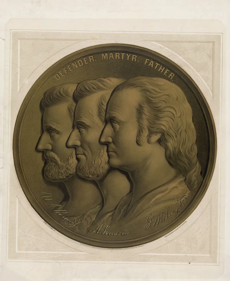 Defender Martyr Father U S Grant A Lincoln G Washington Wall Art by Henry Atwell Thomas - High-Resolution Digital Print