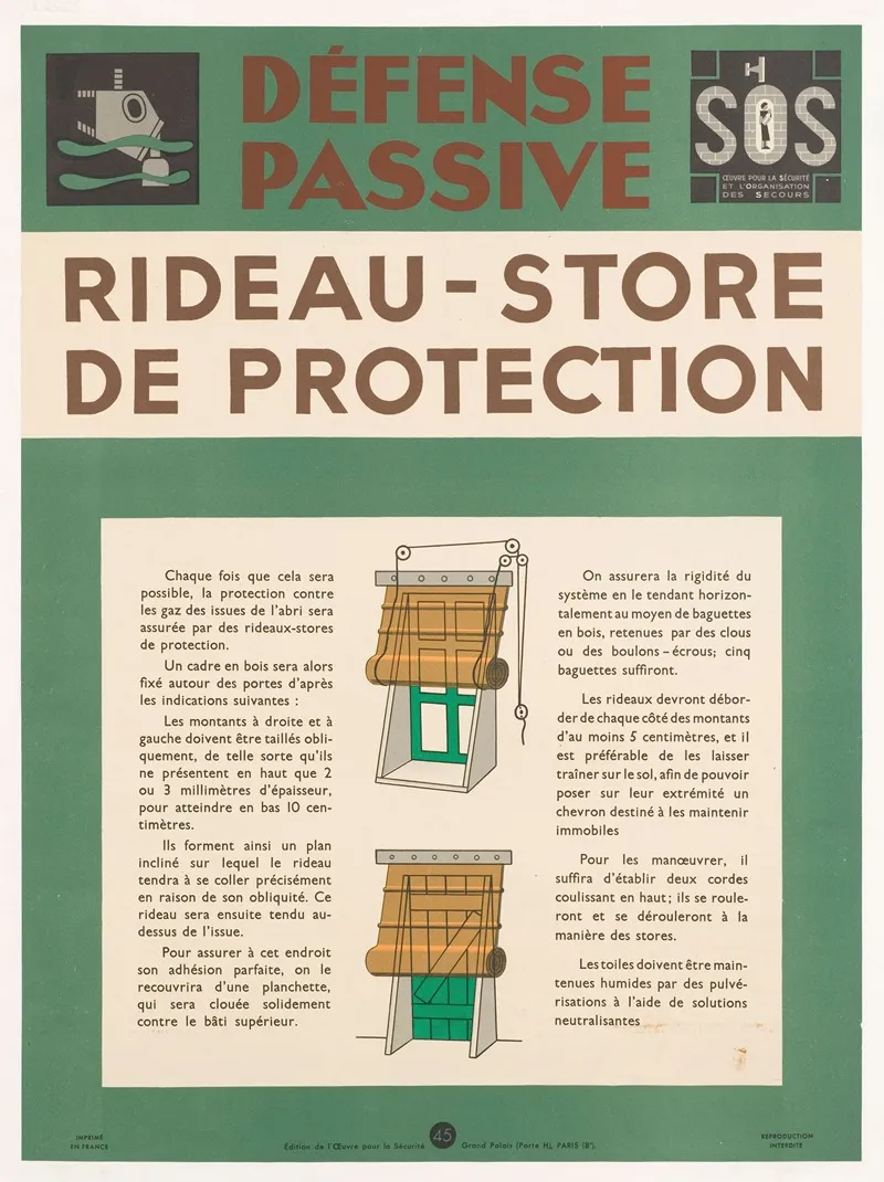 Defense Passive Rideau Store De Protection Contre Les Gaz Asphyxiants Wall Art by Anonymous - High-Resolution Digital Print