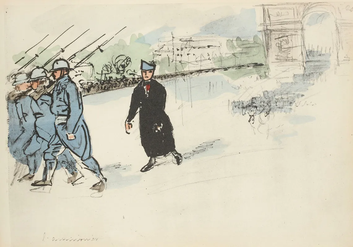 Defile Du 14 Juillet 1919 Laumonier Wall Art by Paul Goute - High-Resolution Digital Print
