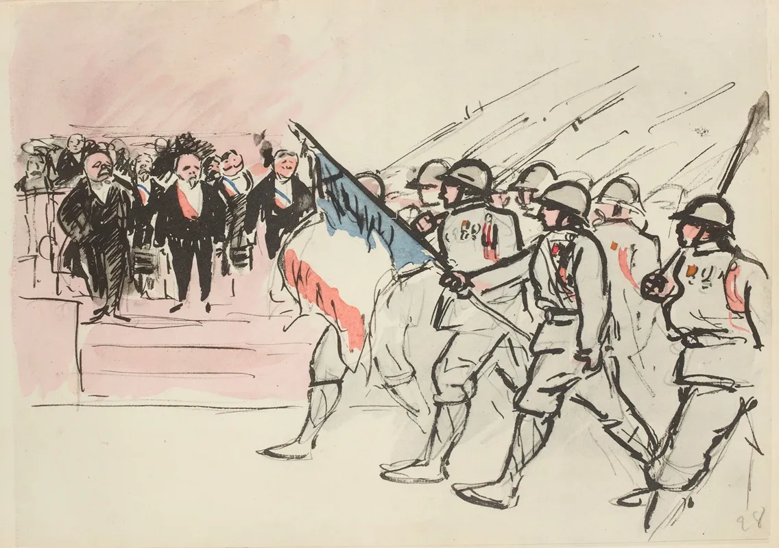 Defile Du 14 Juillet 1919 Wall Art by Paul Goute - High-Resolution Digital Print
