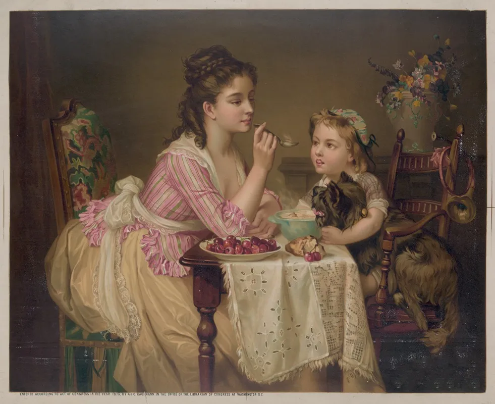 Dejeuner A Trois The Breakfast Wall Art by A. &amp; C Kaufmann - High-Resolution Digital Print