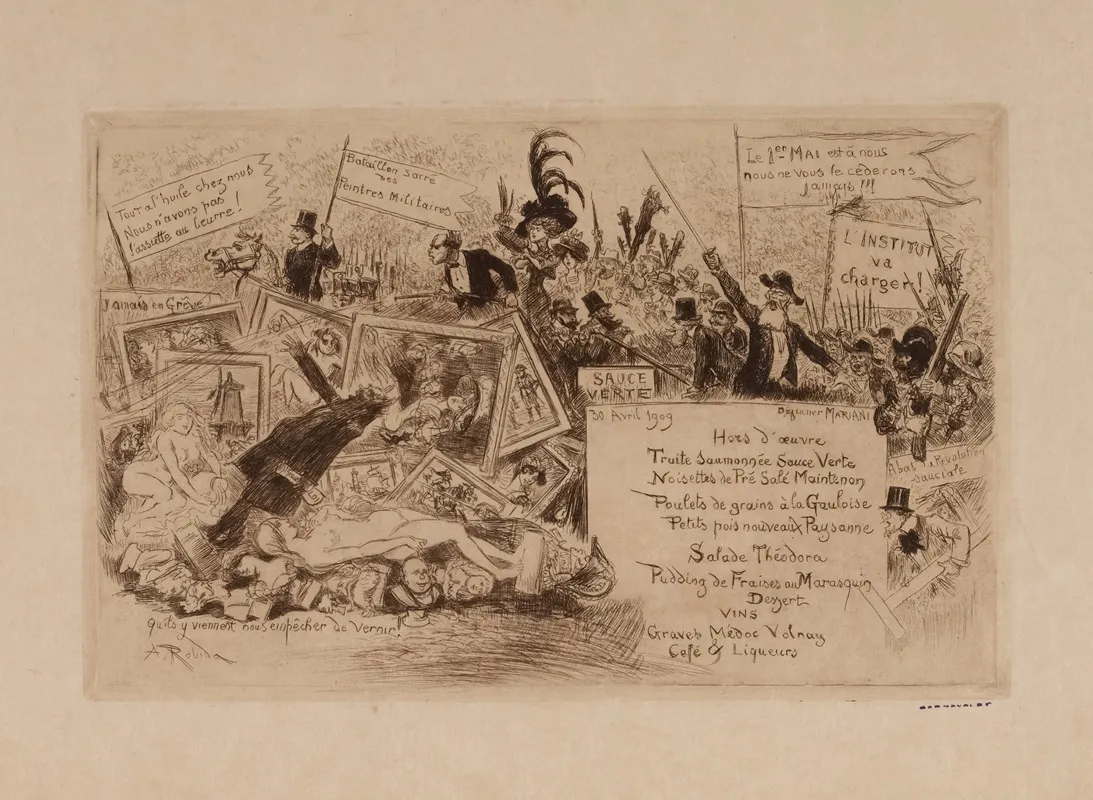 Dejeuner Mariani Le 30 Avril 1909 Wall Art by Albert Robida - High-Resolution Digital Print