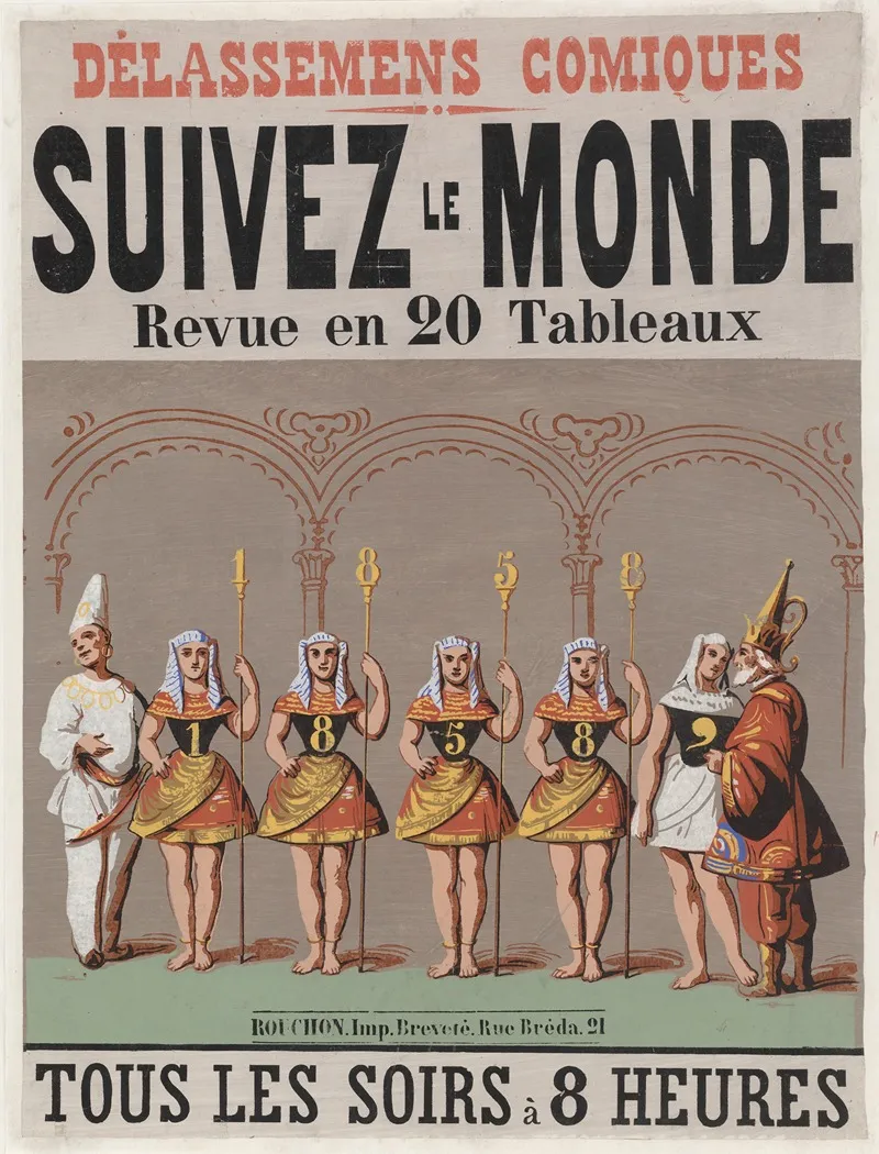 Delassemens Comiques Suivez Le Monde Revue En 20 Tableaux Wall Art by Imp. Rouchon - High-Resolution Digital Print