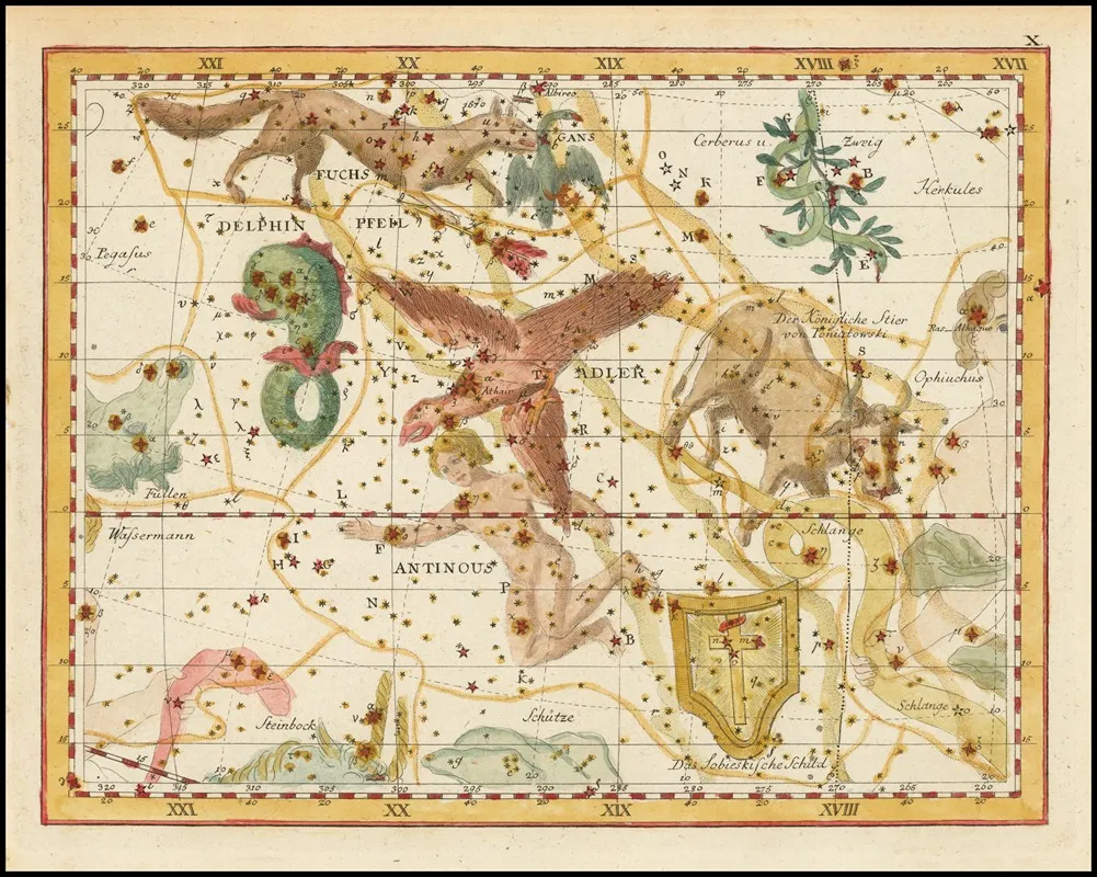 Delphin Fuchs Pfeil Gans Adler Antinous Das Sobieskische Schild And Der Konigliche Stier Von Poniatowski Wall Art by Johann Elert Bode - High-Resolution Digital Print