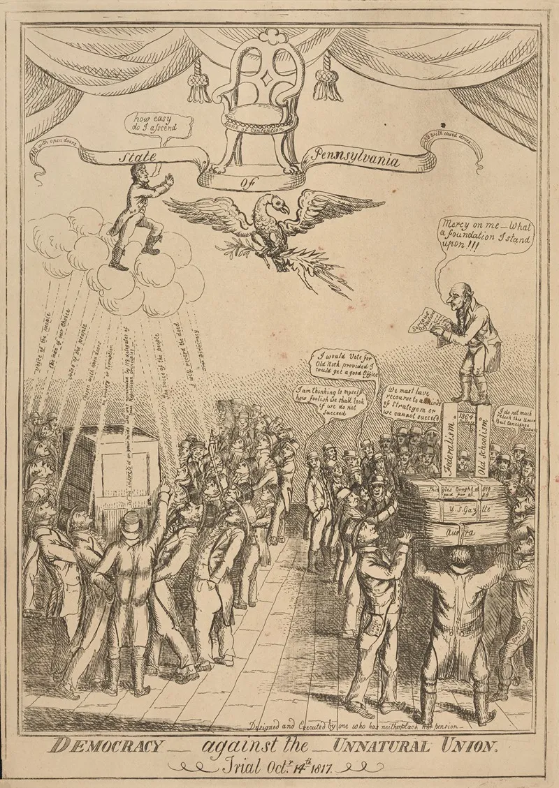 Democracy Against The Unnatural Union Trial Octr 14th 1817 Wall Art by William Charles - High-Resolution Digital Print