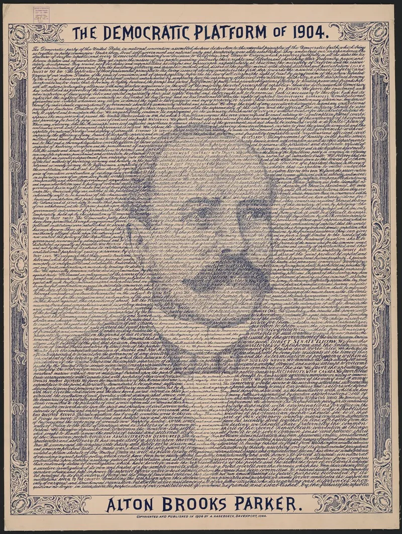 Democratic Platform Of 1904 Alton Brooks Parker Wall Art by August Hageboeck - High-Resolution Digital Print