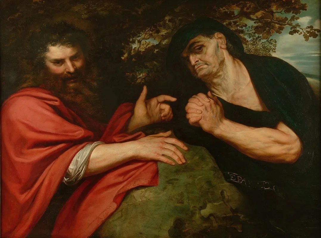 Democritus And Heraclitus 2 Wall Art by Peter Paul Rubens - High-Resolution Digital Print
