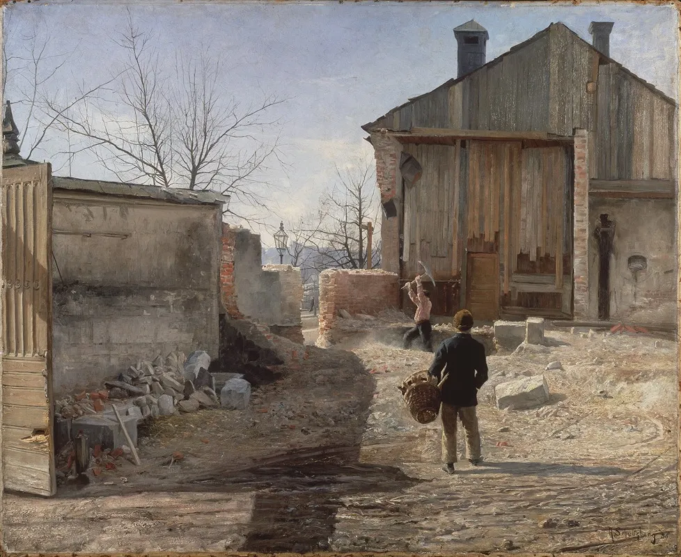 Demolishing The Old Orphanage Stockholm Wall Art by Anshelm Schultzberg - High-Resolution Digital Print