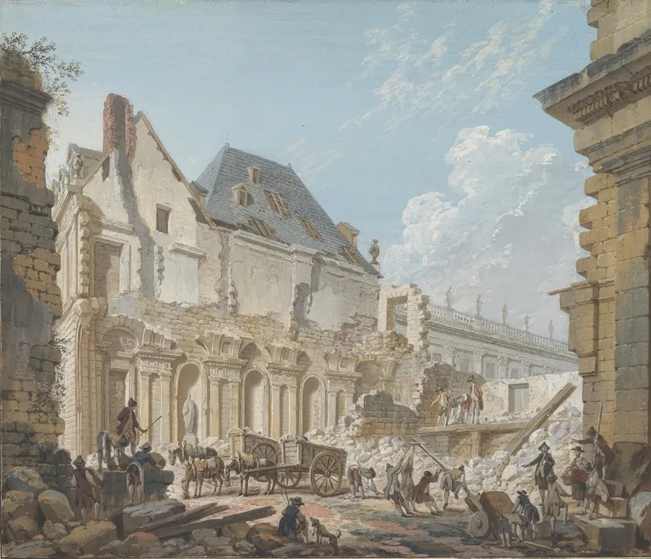 Demolition Of The Old Vestibule Of The Palais Royal Paris