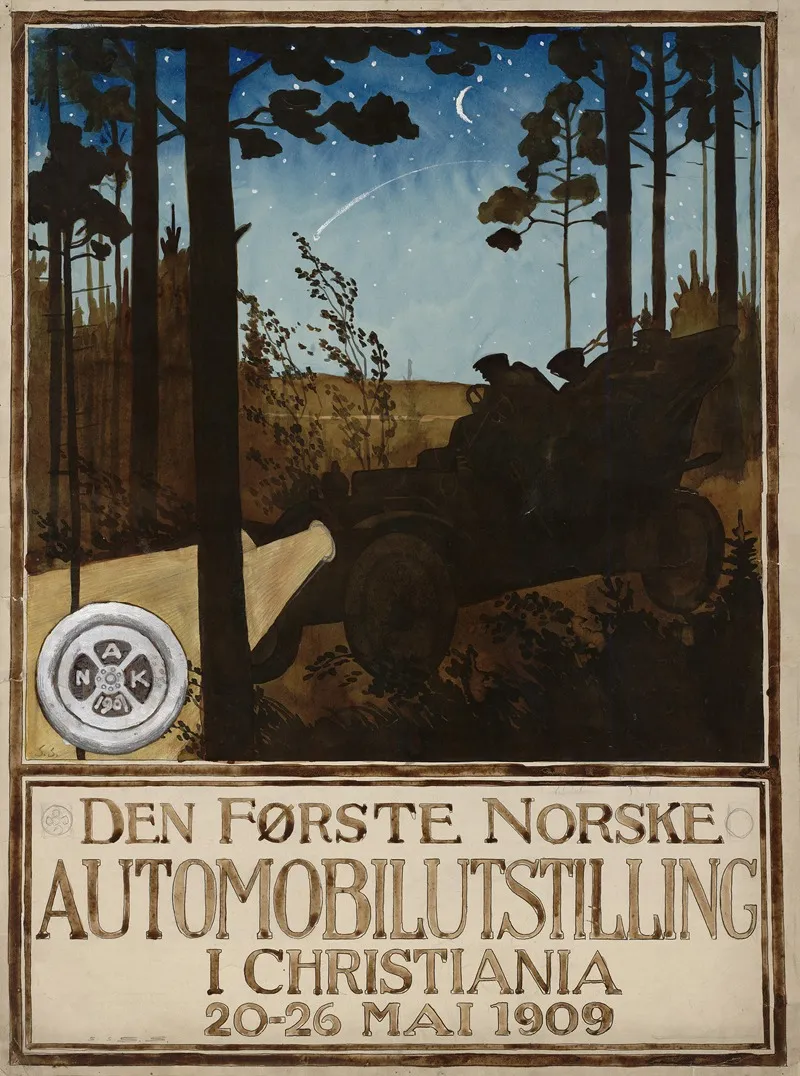 Den Forste Norske Automobilutstilling I Christiania 20 26 Mai 1909 Wall Art by Severin Heiberg Segelcke - High-Resolution Digital Print
