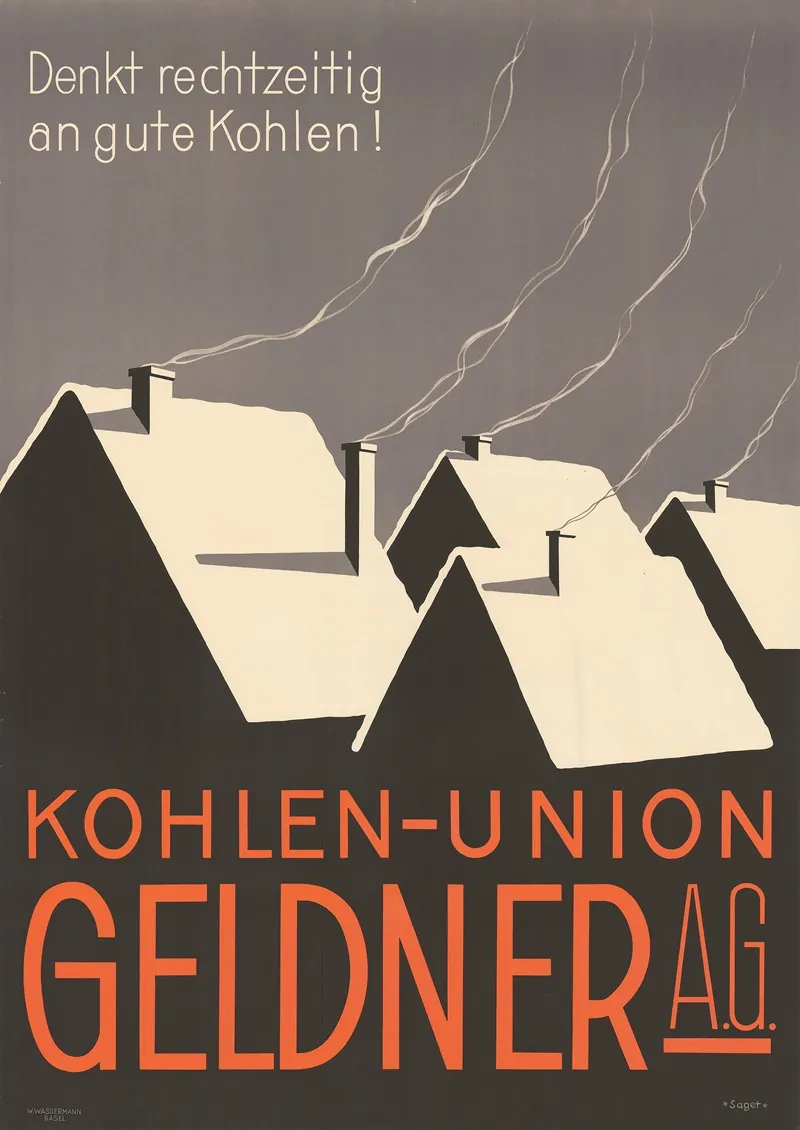 Denkt Rechtzeitig An Gute Kohlen Kohlen Union Geldner A G Wall Art by Hubert Saget - High-Resolution Digital Print