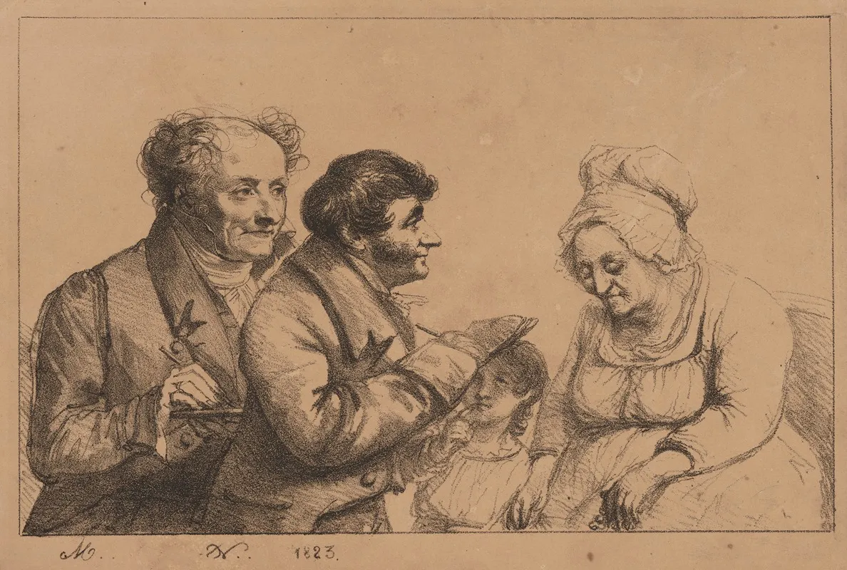 Denon And Mauzaisse Drawing An Old Woman