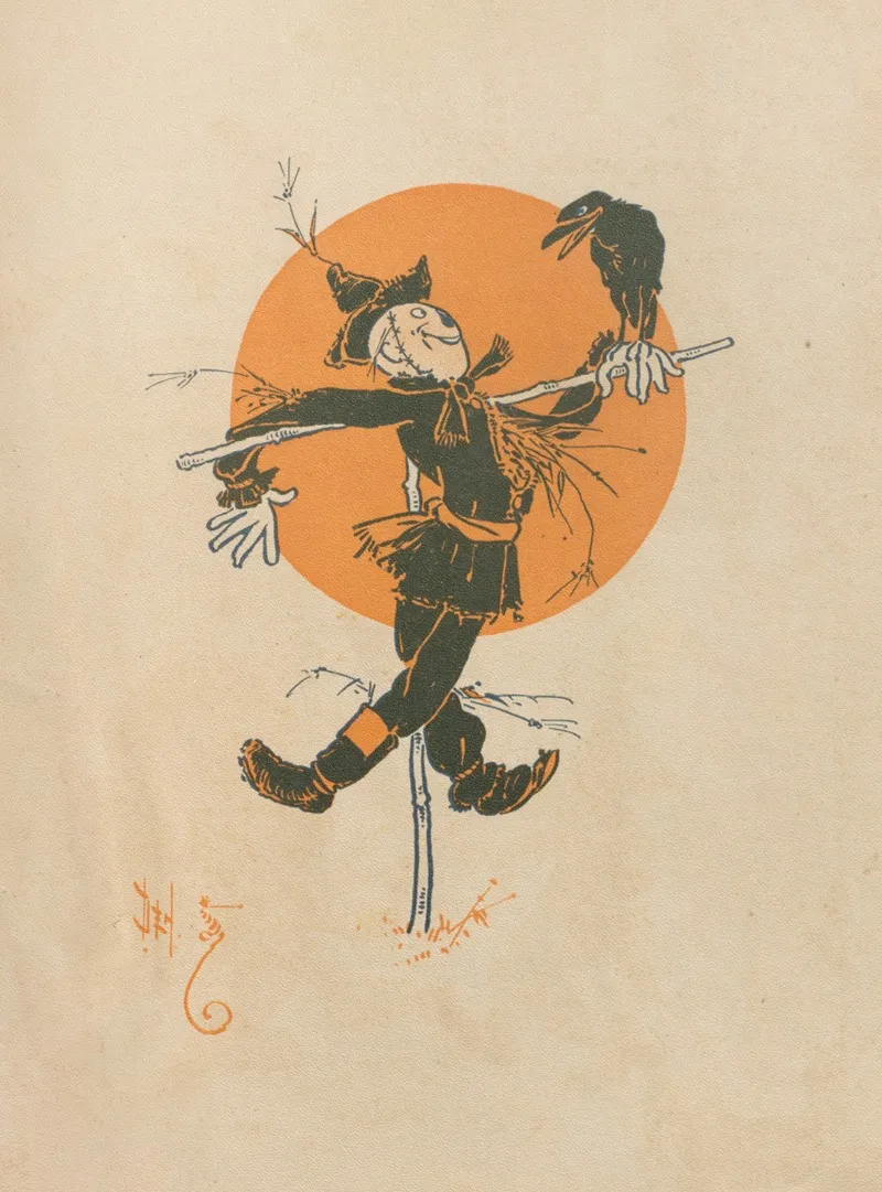 Denslows Scarecrow And The Tin Man Pl 6 Wall Art by William Wallace Denslow - High-Resolution Digital Print