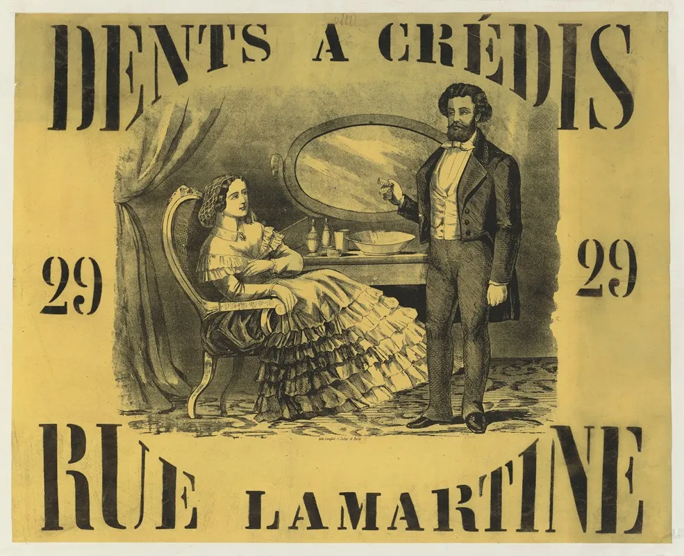 Dents A Credit 29 Rue Lamartine Wall Art by Lith. Langlet - High-Resolution Digital Print