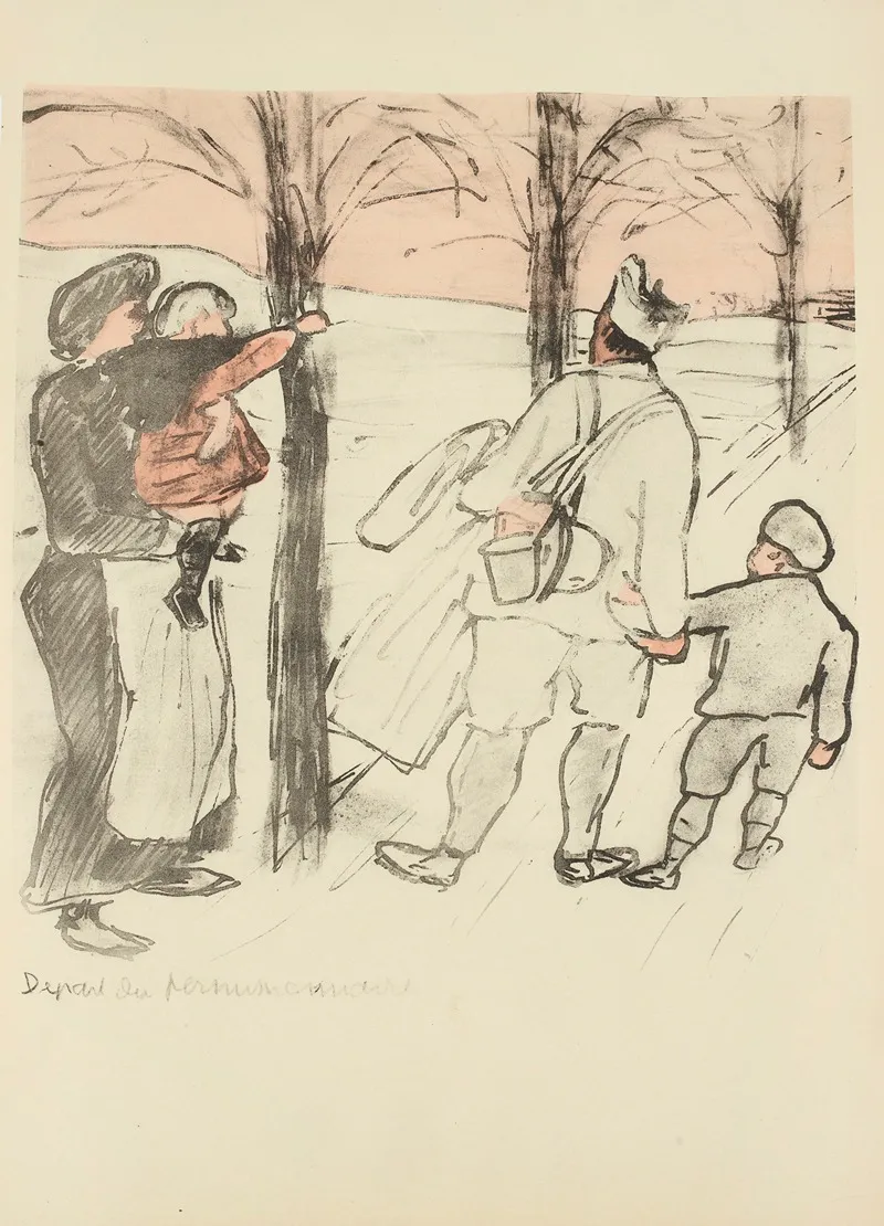 Depart Du Permissionnaire 1918 Wall Art by Paul Goute - High-Resolution Digital Print