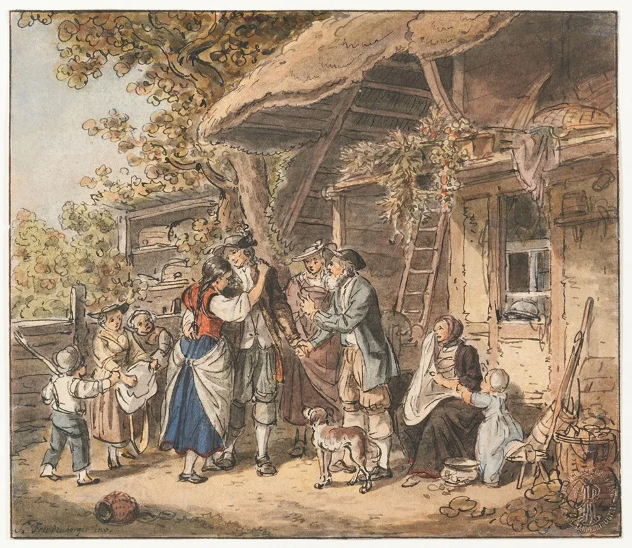 Depart Du Soldat Suisse Wall Art by Sigmund Freudenberger - High-Resolution Digital Print