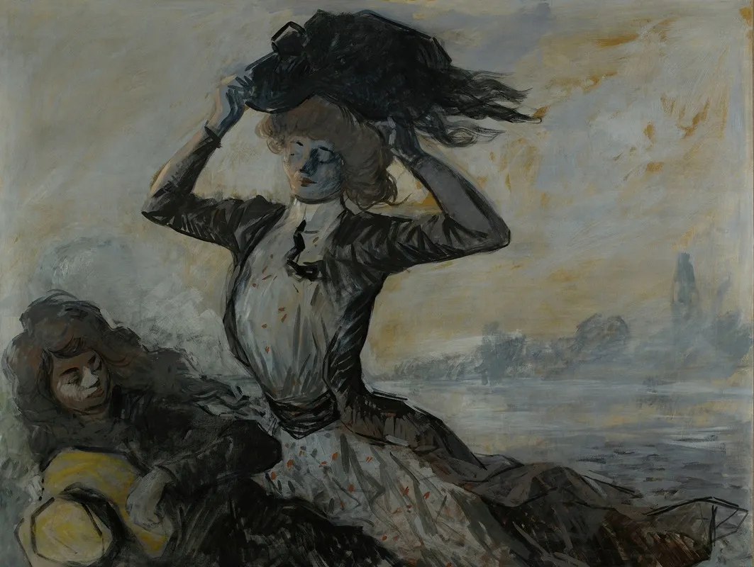 Depart Le Coup De Vent Wall Art by Jean-Louis Forain - High-Resolution Digital Print
