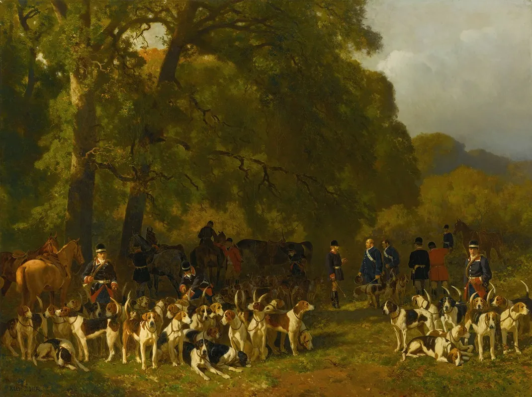 Depart Pour La Chasse Wall Art by Jules Didier - High-Resolution Digital Print