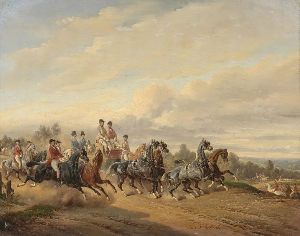 Departure For The Hunt 2 Wall Art by Bernard Edouard Swebach - High-Resolution Digital Print
