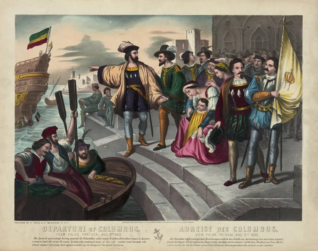 Departure Of Columbus Wall Art by Henry Jerome Schile - High-Resolution Digital Print