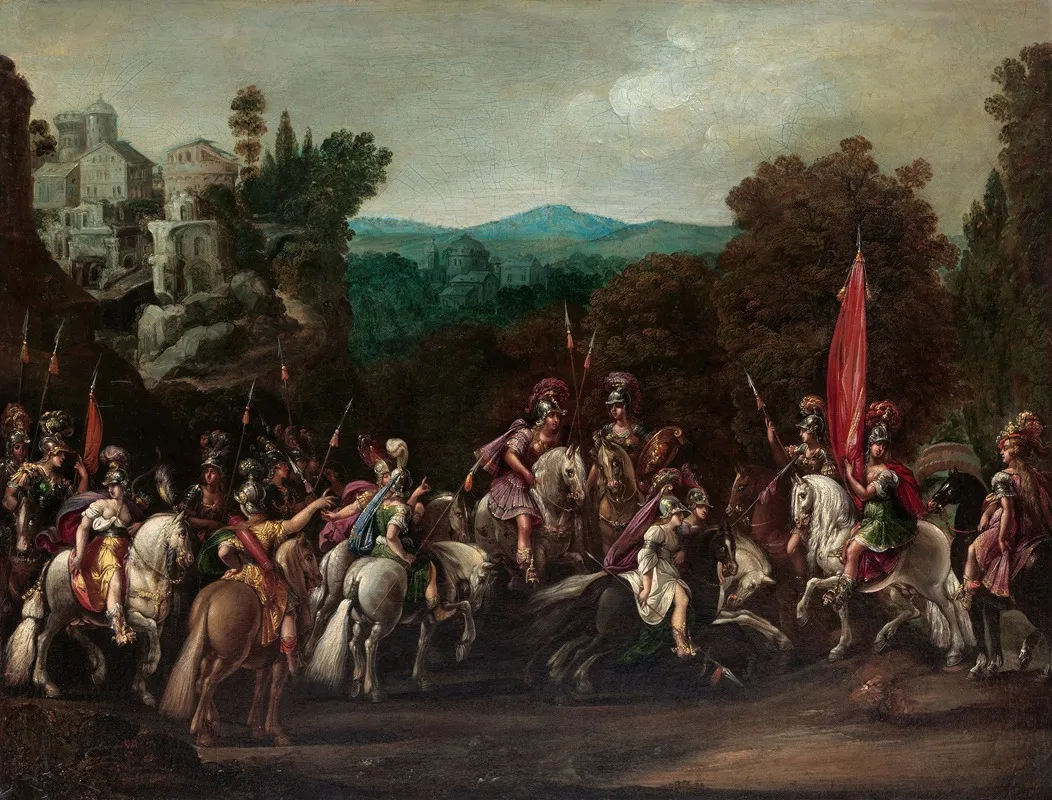 Departure Of The Amazons Wall Art by Claude Déruet - High-Resolution Digital Print